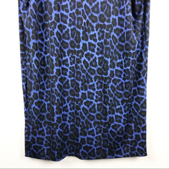 Michael Kors Blue Animal Print Dress Size Large - Picture 9 of 9